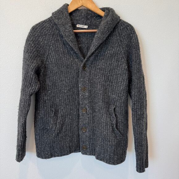 Marine Layer Merino Wool Blend Shawl Cardigan Charcoal Gray Unisex Medium - Picture 1 of 11